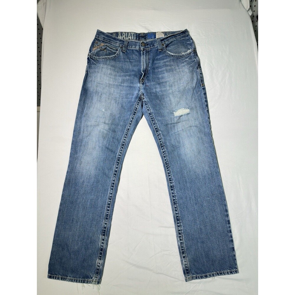 Ariat Men's M2 Straight Relaxed Boot Cut Denim Jeans Blue Size 36/34